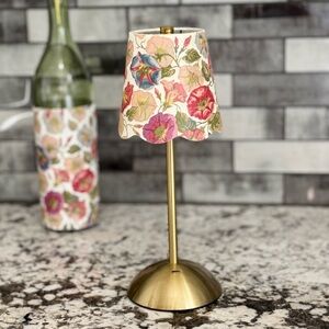 Morning Glory Floral Scalloped Rechargeable Cordless Table Lamp 12”